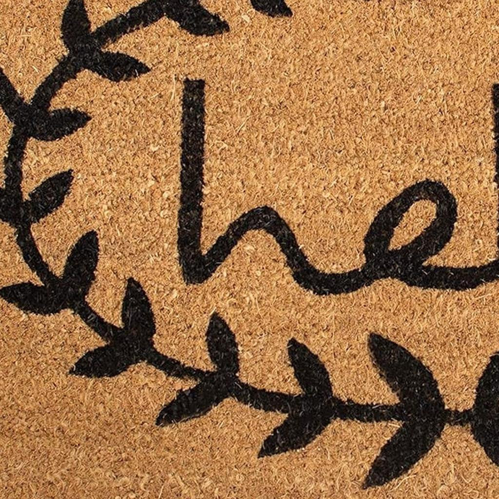 17" X 29" Natural And Black Hello Outdoor Coir Door Mat-8
