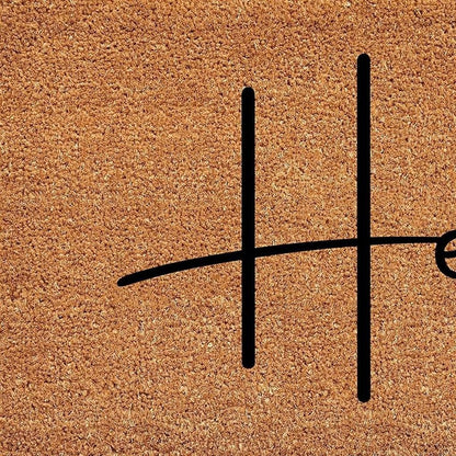 24" X 36" Natural And Black Mod Hello Outdoor Coir Door Mat-3