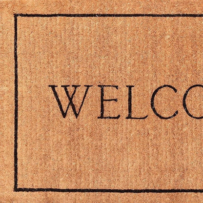 18" X 30" Natural And Black Coir Welcome Outdoor Door Mat-3