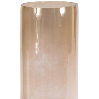 Set of Two Translucent Taupe Glass Cylinder Table Vases-4