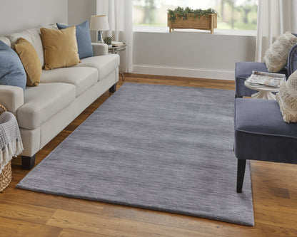 Luna Modern Solid - Gray/Blue Area Rug-3
