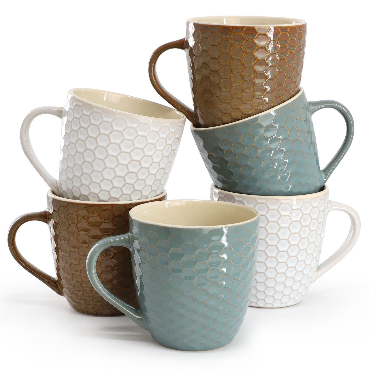 Elama Honey Bee 6-Piece 15 oz. Mug Set, Assorted Colors-0