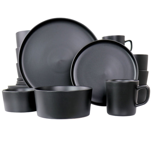 Elama Luxmatte Black 20 Piece Dinnerware Set-0