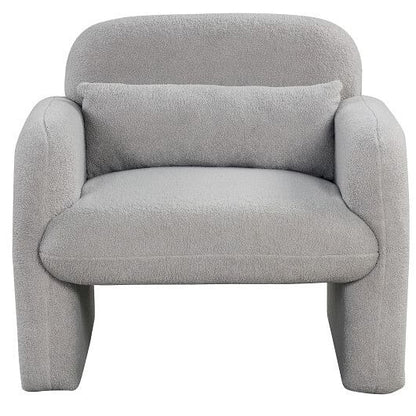 Modern Accent Chair with Waist Pillow and Armrests for Living Room Bedroom-Beige-7