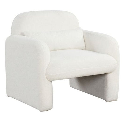 Modern Accent Chair with Waist Pillow and Armrests for Living Room Bedroom-Beige-14