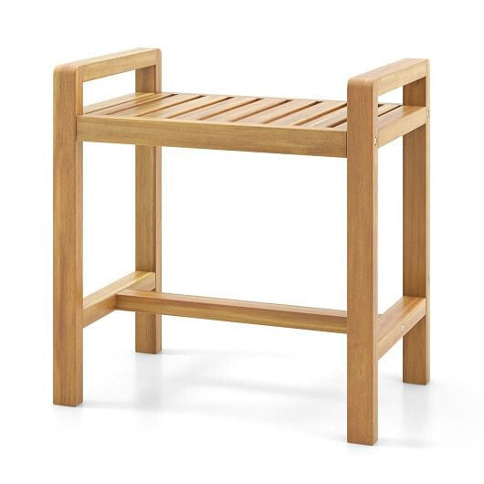 Teak Wood Shower Bench for Inside Shower Shaving Legs-4