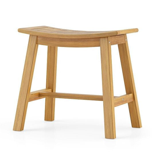 Teak Wood Shower Stool with Curved Seat for Inside Shower Spa-4