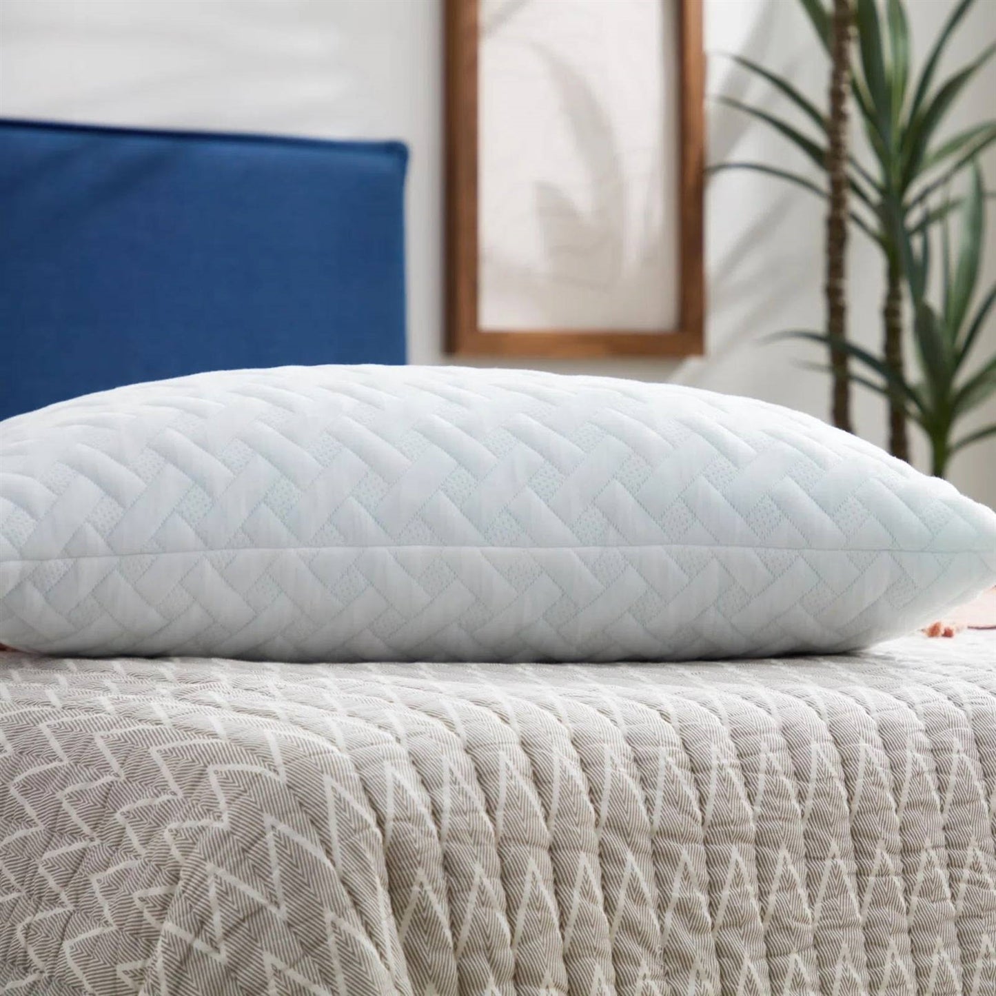Set of 2 - Shredded Memory Foam Bed Pillows with 2 Pillowcases - Standard size-1