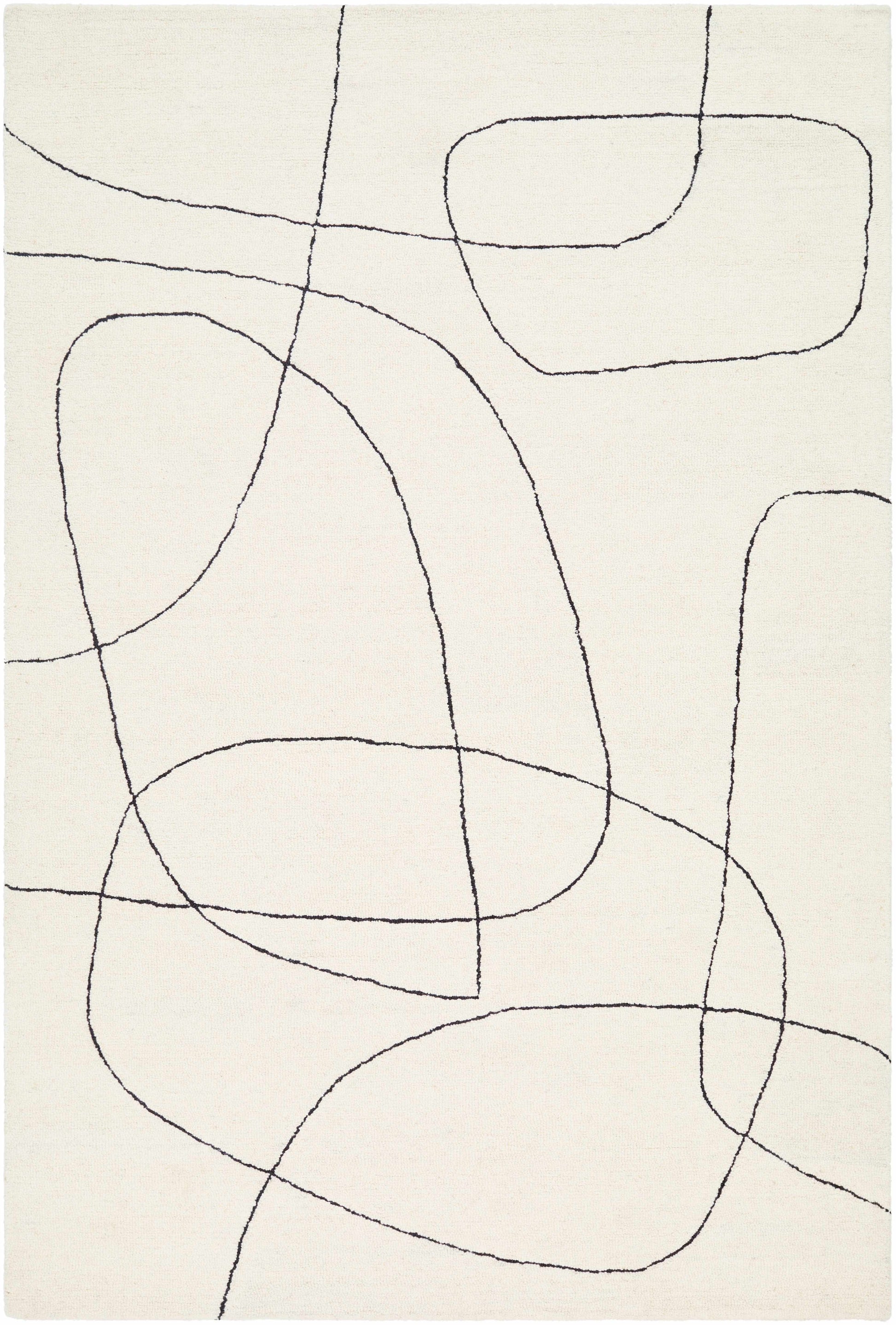 Deniz Modern Off-White Wool Rug-0