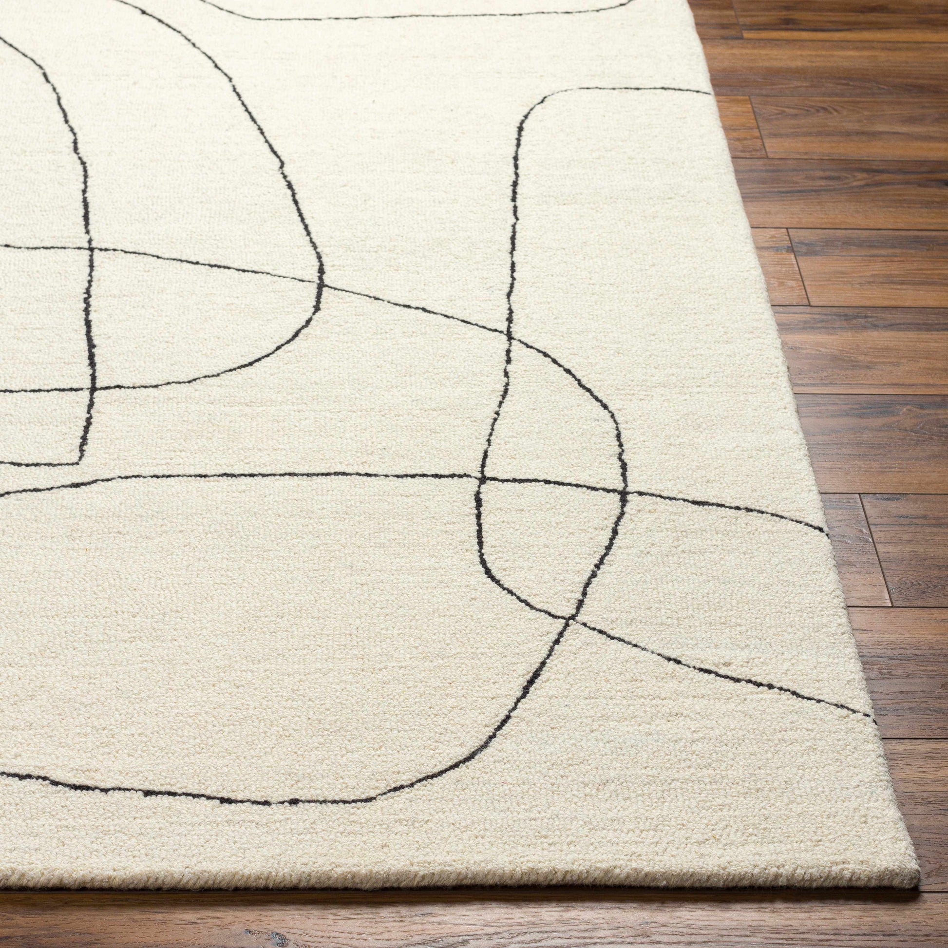Deniz Modern Off-White Wool Rug-2