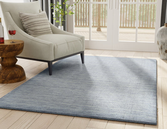 Luna Modern Solid - Gray/Blue Area Rug-4