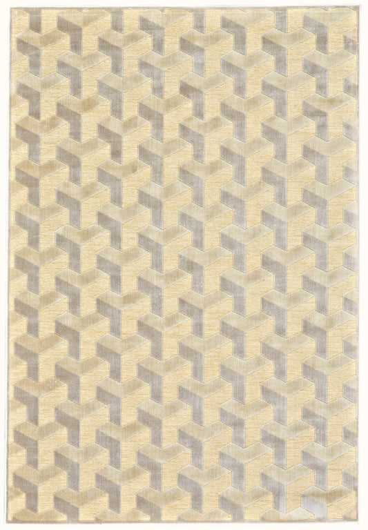 Saphir Zam Modern Geometric - Tan/Gray - Clearance-0