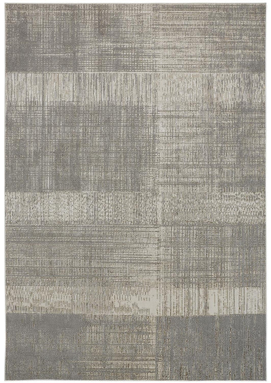 Aura Modern Abstract - Gray/Ivory Area Rug-0