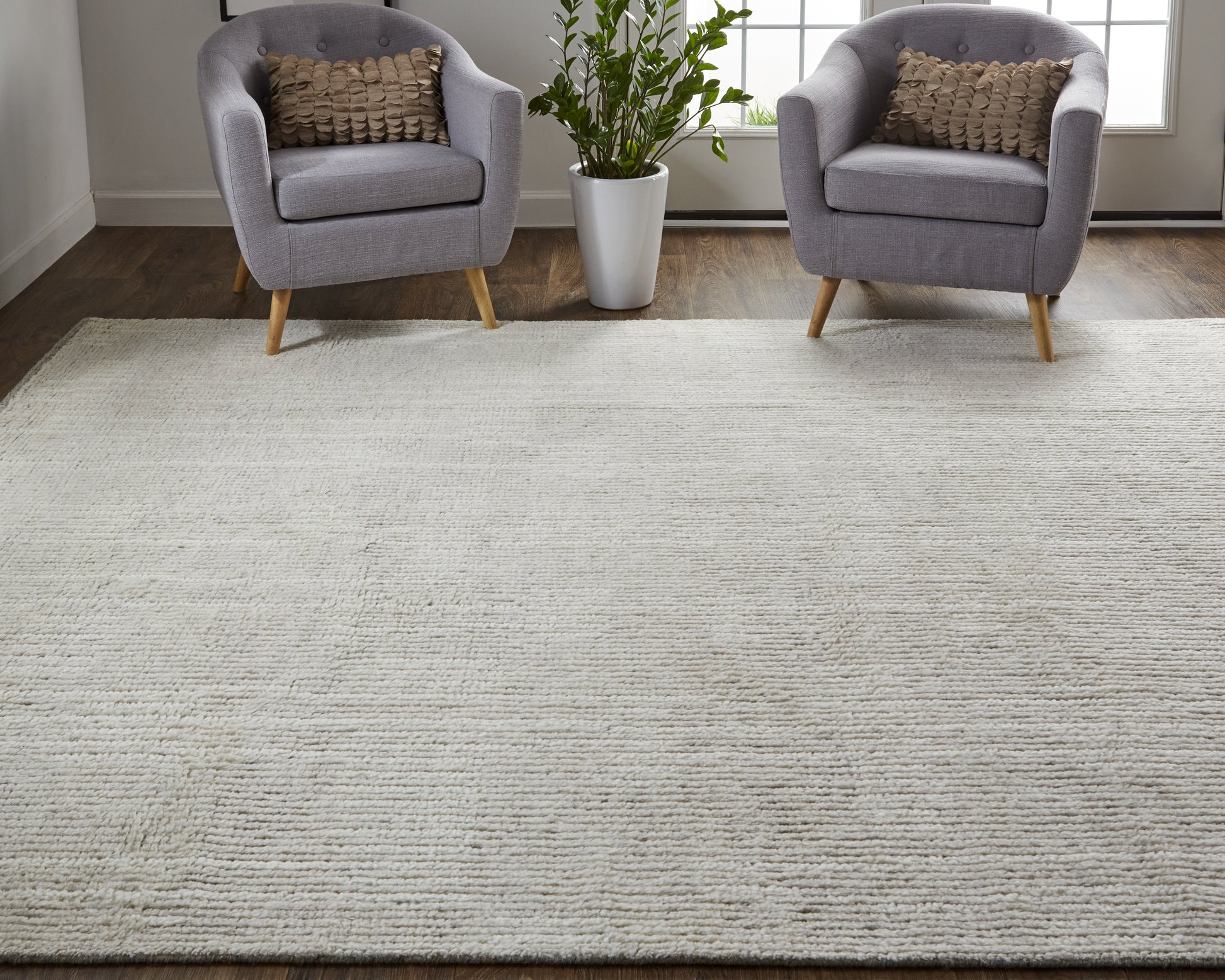 Alford Modern Solid - Ivory/Tan Area Rug-3