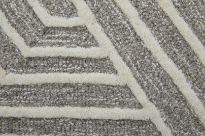 Lytton Modern Geometric - Gray/Ivory Area Rug-3