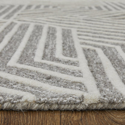 Lytton Modern Geometric - Gray/Ivory Area Rug-5