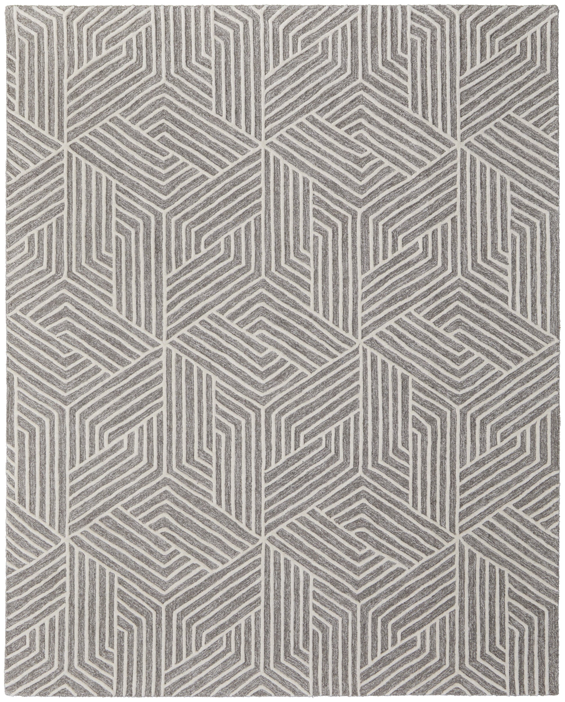 Lytton Modern Geometric - Gray/Ivory Area Rug-0