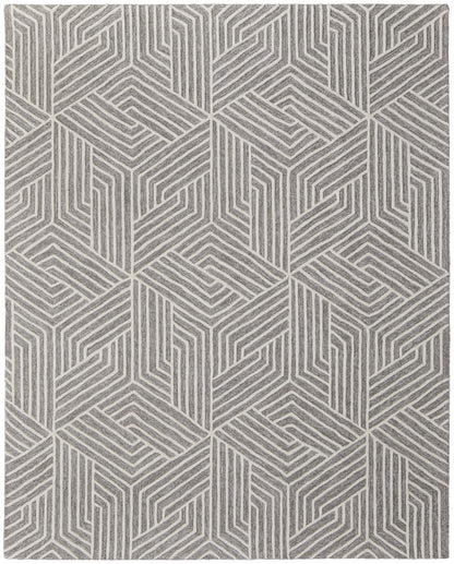 Lytton Modern Geometric - Gray/Ivory Area Rug-0