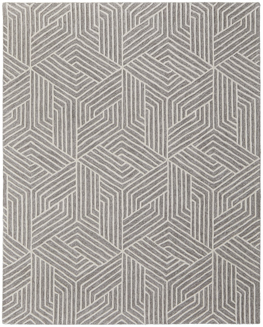 Lytton Modern Geometric - Gray/Ivory Area Rug-0