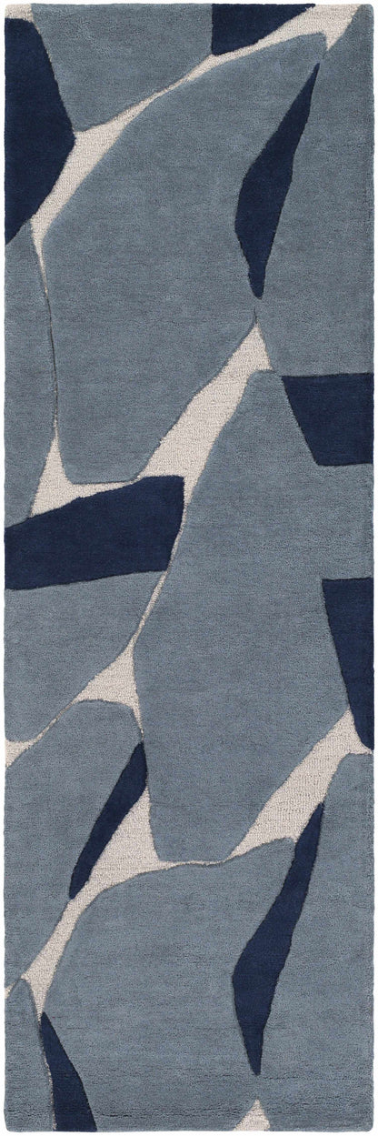 Robbins Modern Blue Wool Rug-4