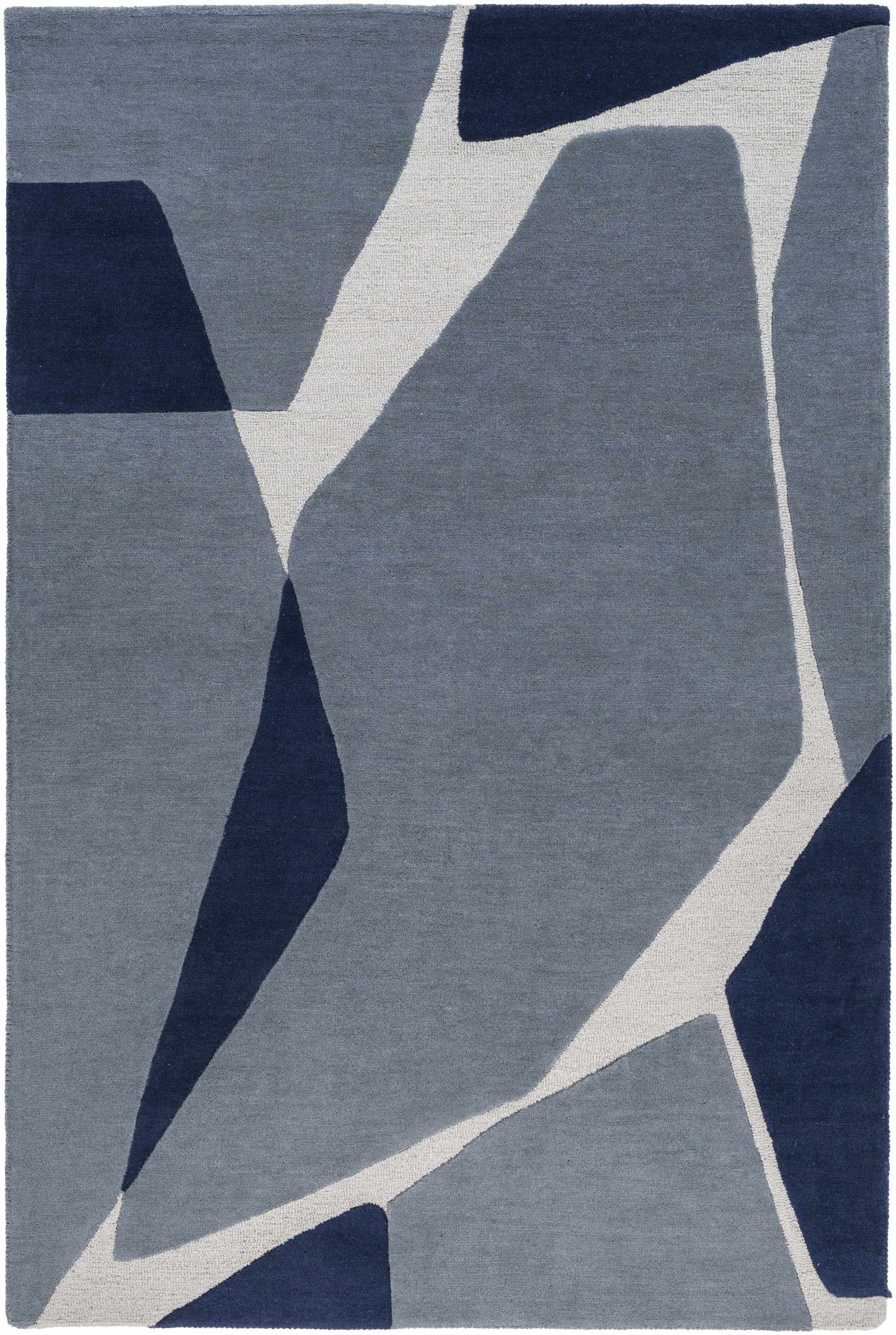 Robbins Modern Blue Wool Rug-6