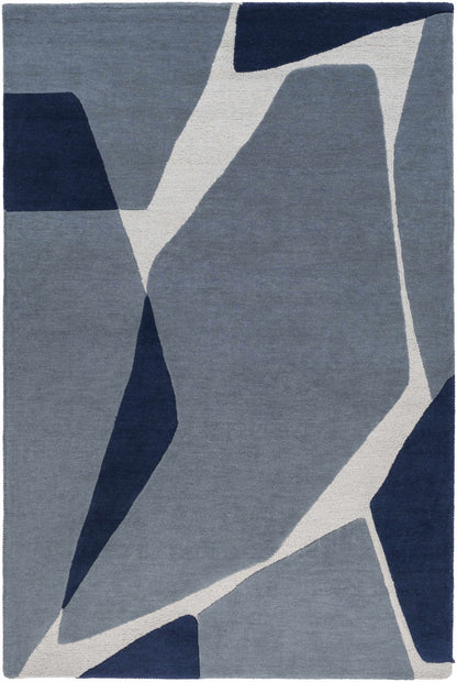 Robbins Modern Blue Wool Rug-6
