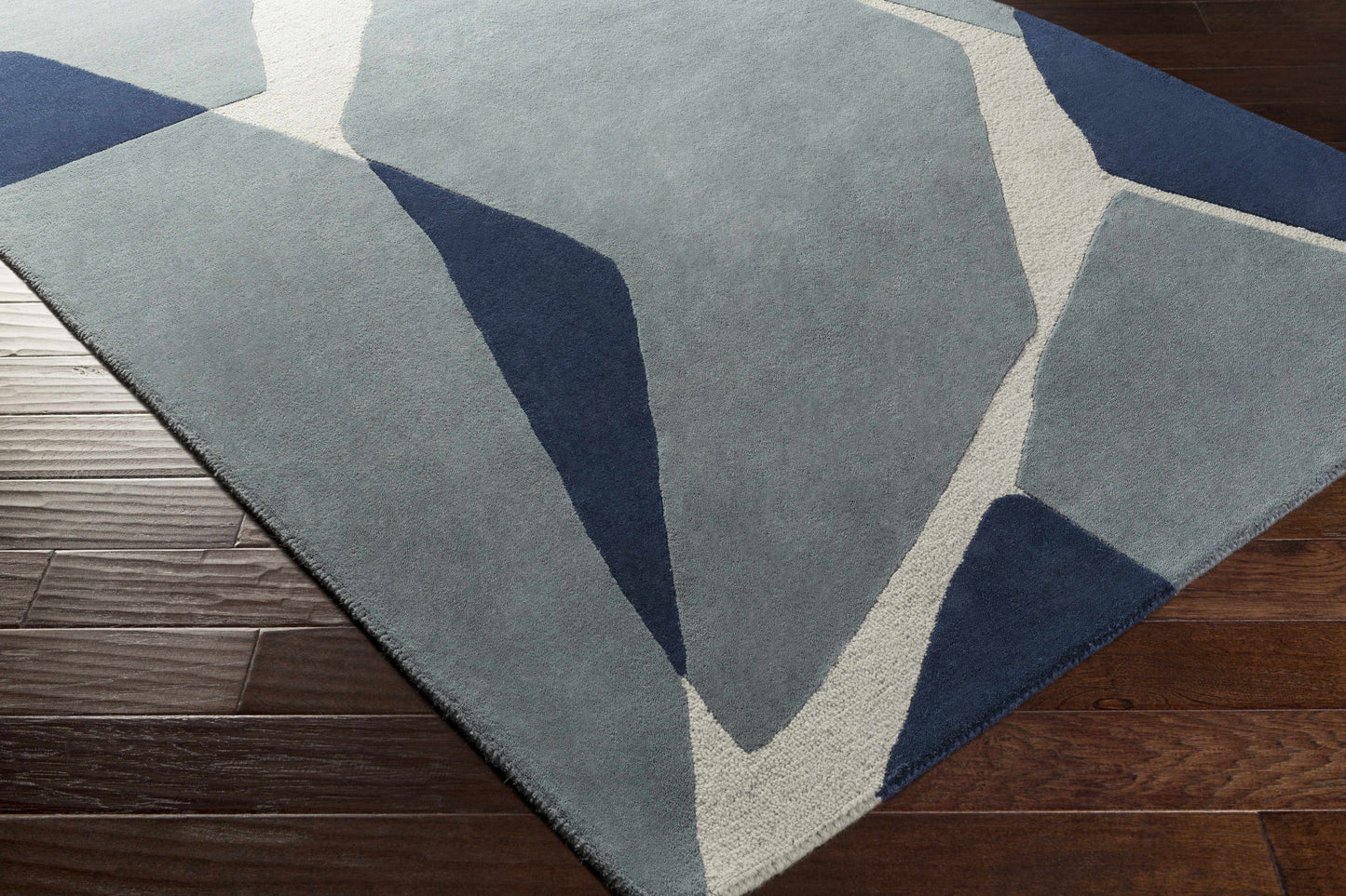 Robbins Modern Blue Wool Rug-3