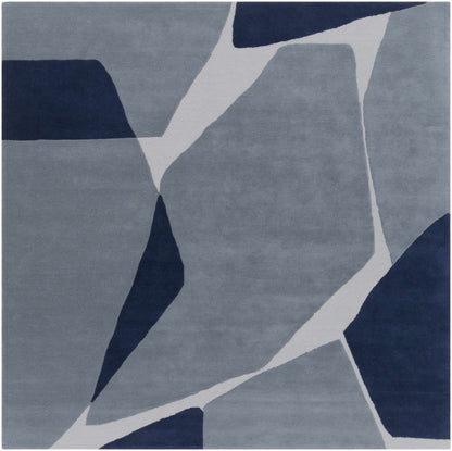 Robbins Modern Blue Wool Rug-1