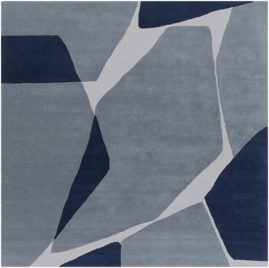 Robbins Modern Blue Wool Rug-1