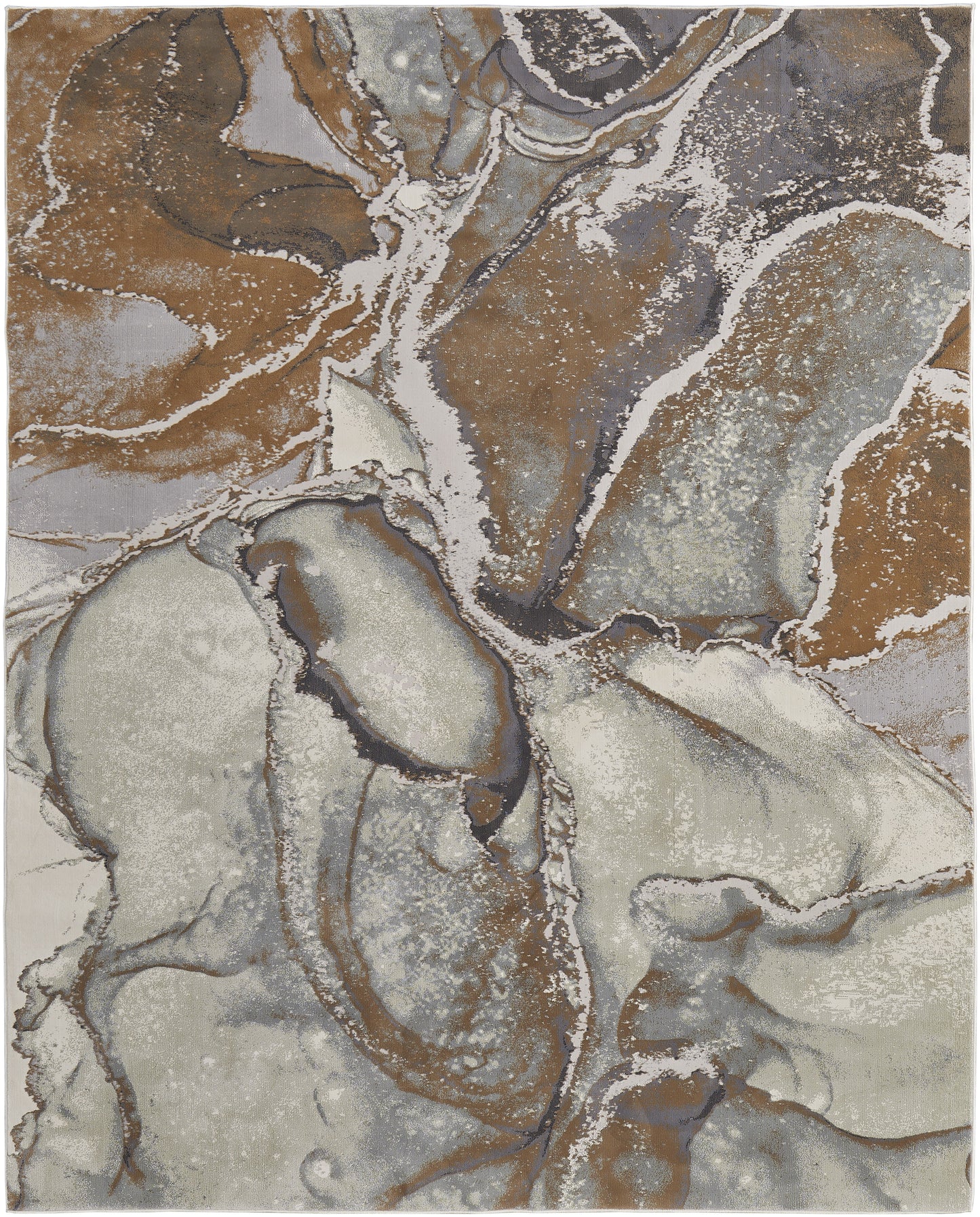 Clio Modern Abstract - Gray/Brown Area Rug-0