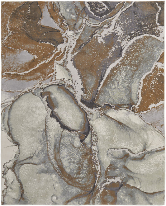 Clio Modern Abstract - Gray/Brown Area Rug-0