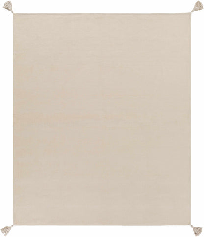 Beige Cotton Throw Blanket-2