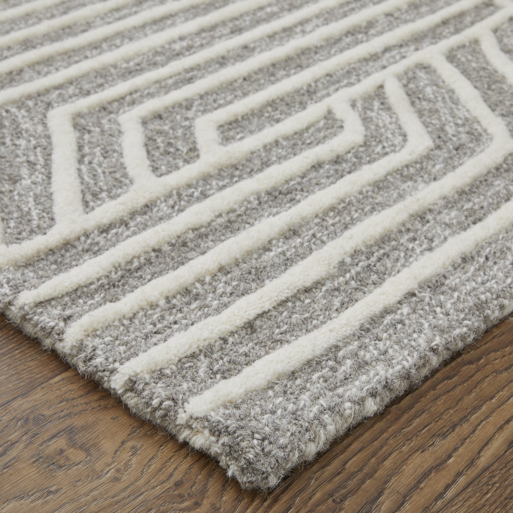 Lytton Modern Geometric - Gray/Ivory Area Rug-2